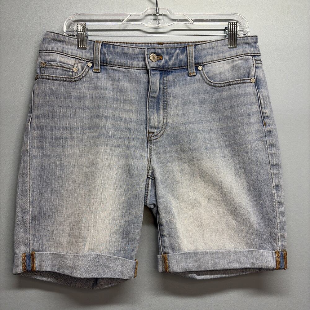 Talbots Flawless Girlfriend Denim Short 8” Inseam Women’s 8P Cuffed - Light Wash